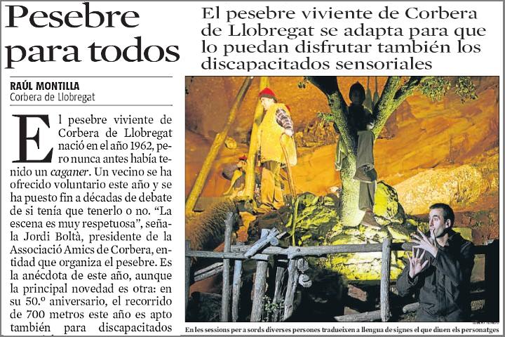 Publicación en La Vanguardia, Pesebre Viviente LSC