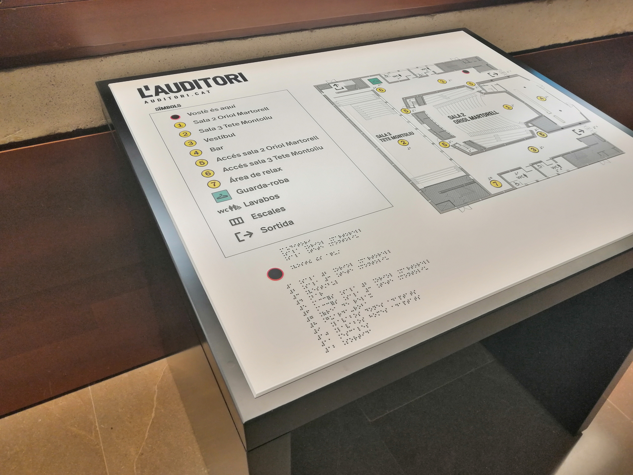 Plànol tàctil de L'Auditori de Barcelona